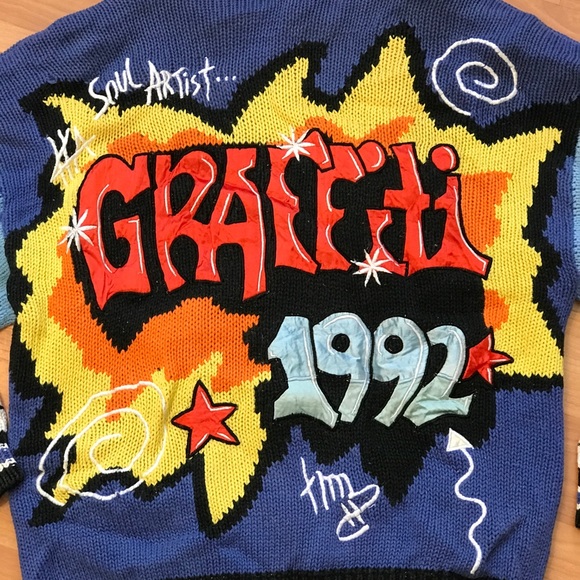Jeans Graffiti Sweater | Poshmark
